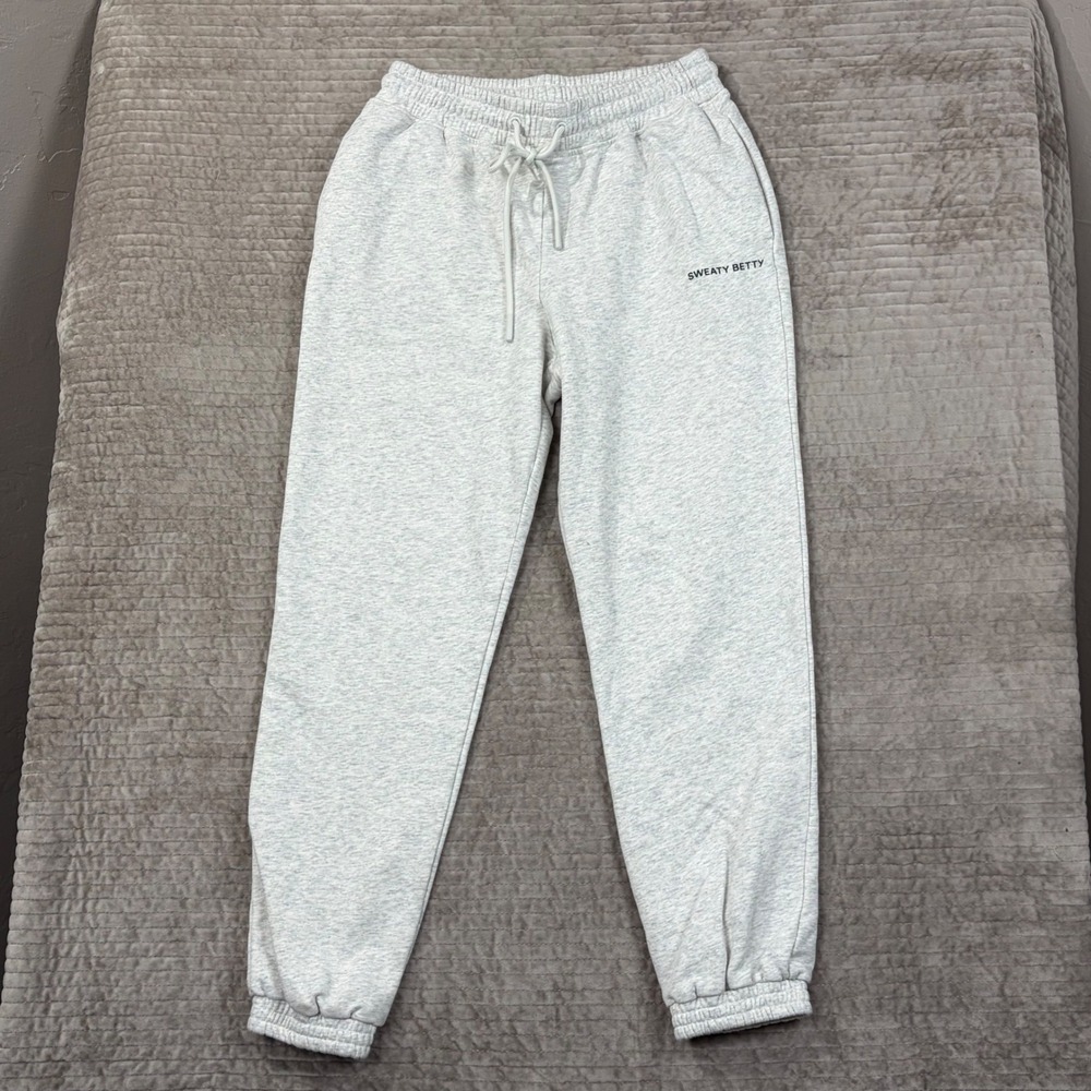 Sweaty Betty Essentials Joggers Grey Marl French Terry Sweatpants US 6 Small